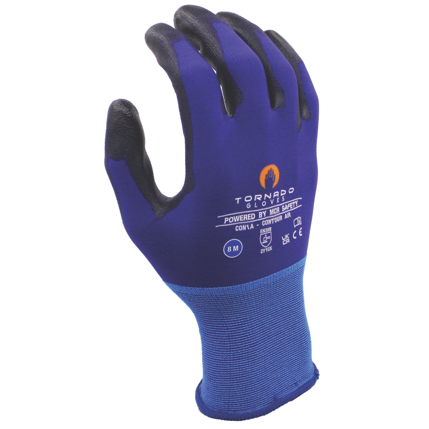MCR Safety Contour Air General Handling Gloves Blue/Black X Large 1 Pair (397YM)