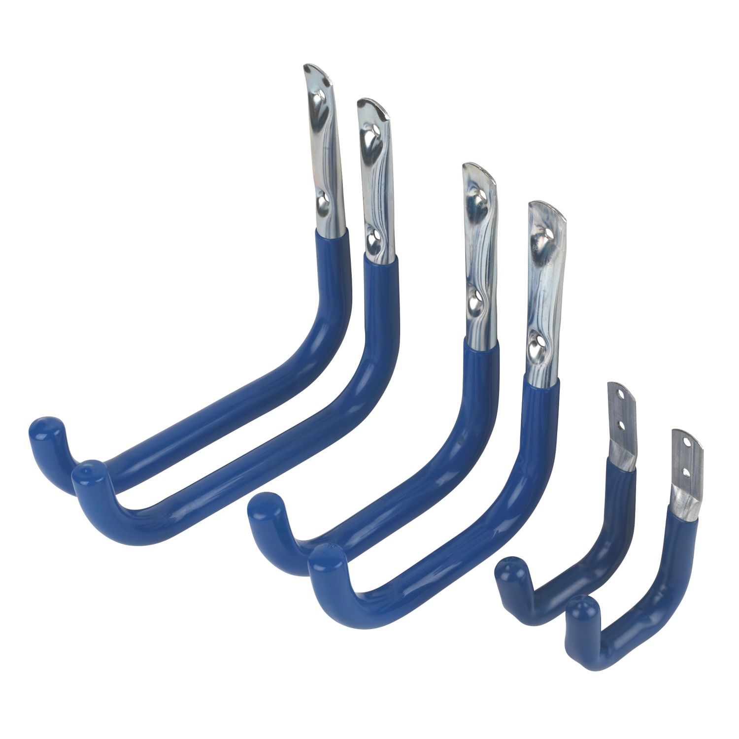 Smith & Locke Medium Duty Storage Hooks Zinc-Plated/Blue Sleeves 6 Pcs (3982J)