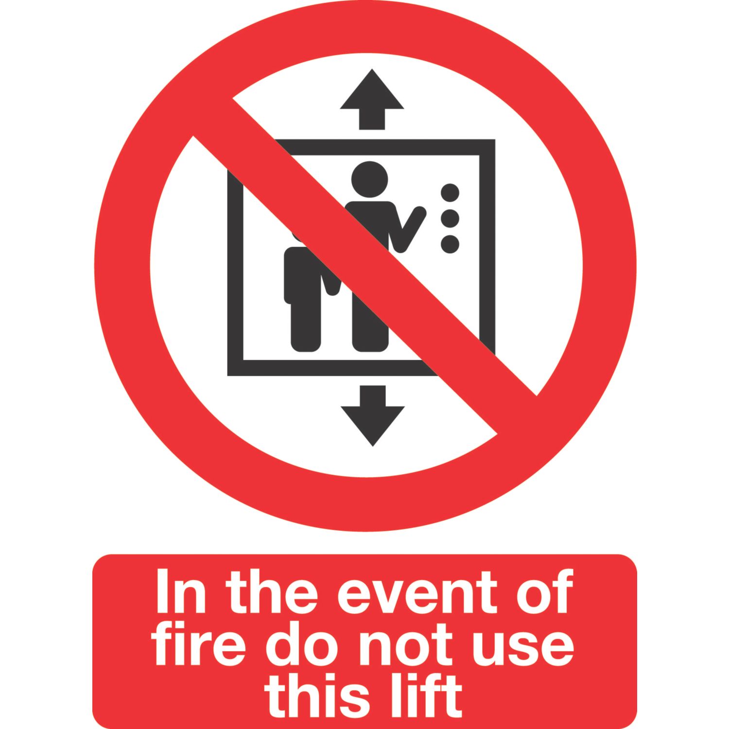 Essentials Non Photoluminescent "In The Event Of Fire Do Not Use This Lift" Signs 210mm x 148mm 50 Pack (39864)