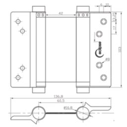 Eclipse Satin Stainless Steel  Spring Hinges 103mm x 136.8mm 2 Pack