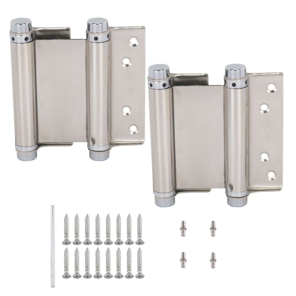 Eclipse Satin Stainless Steel Spring Hinges 103mm x 136.8mm 2 Pack