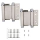 Eclipse Satin Stainless Steel  Spring Hinges 103mm x 136.8mm 2 Pack