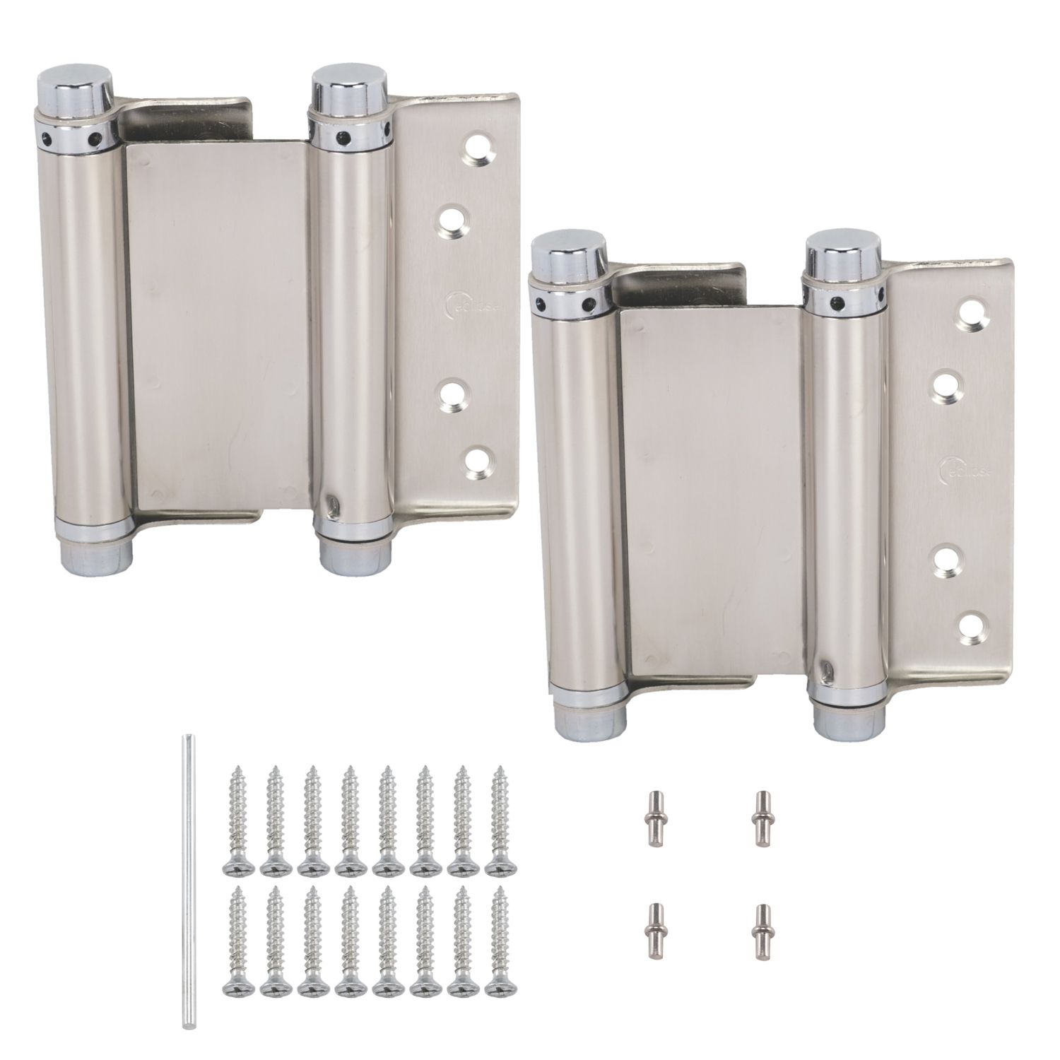 Eclipse Satin Stainless Steel Spring Hinges 103mm x 136.8mm 2 Pack (39897)