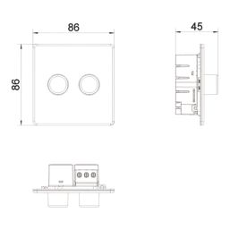 LAP  2-Gang 2-Way LED Dimmer Switch  Black Nickel with Colour-Matched Inserts