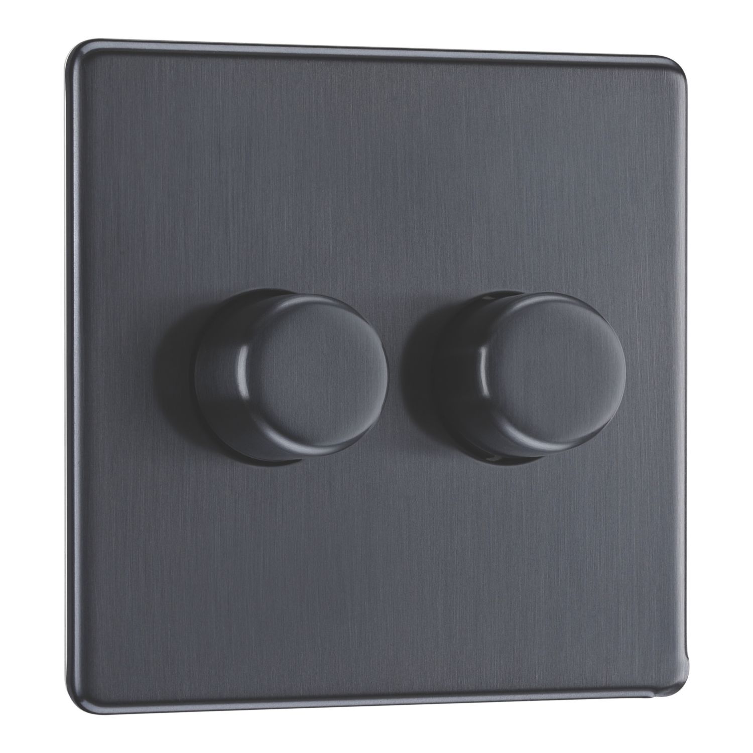 LAP 2-Gang 2-Way LED Dimmer Switch Black Nickel with Colour-Matched Inserts (398CN)
