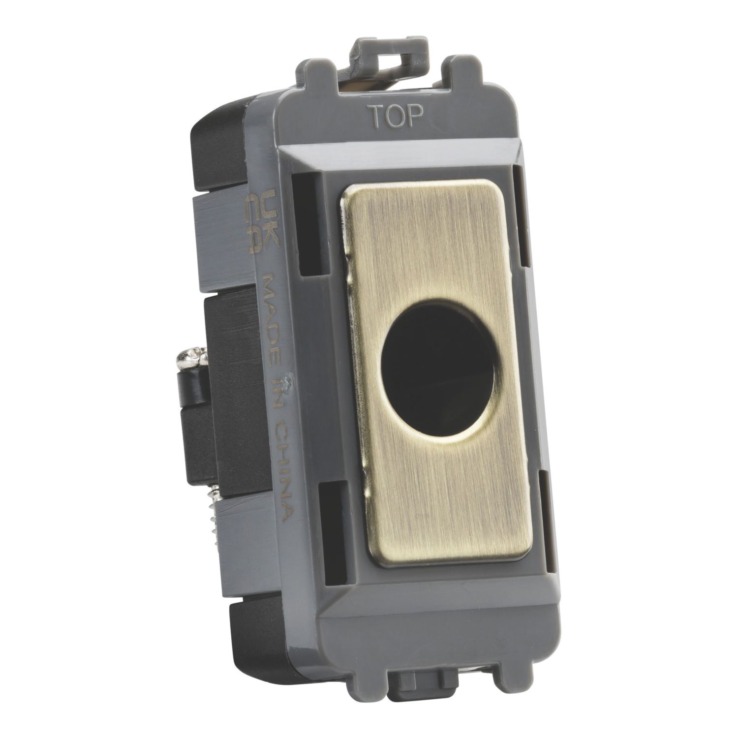 Knightsbridge GDM012AB 0A Grid Flex Outlet Antique Brass (398CR)