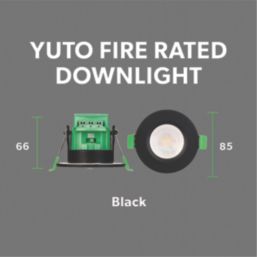 4lite Yuto Fixed  Fire Rated LED Downlight  Black 5W 630lm 6 Pack