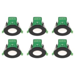 4lite Yuto Fixed  Fire Rated LED Downlight  Black 5W 630lm 6 Pack