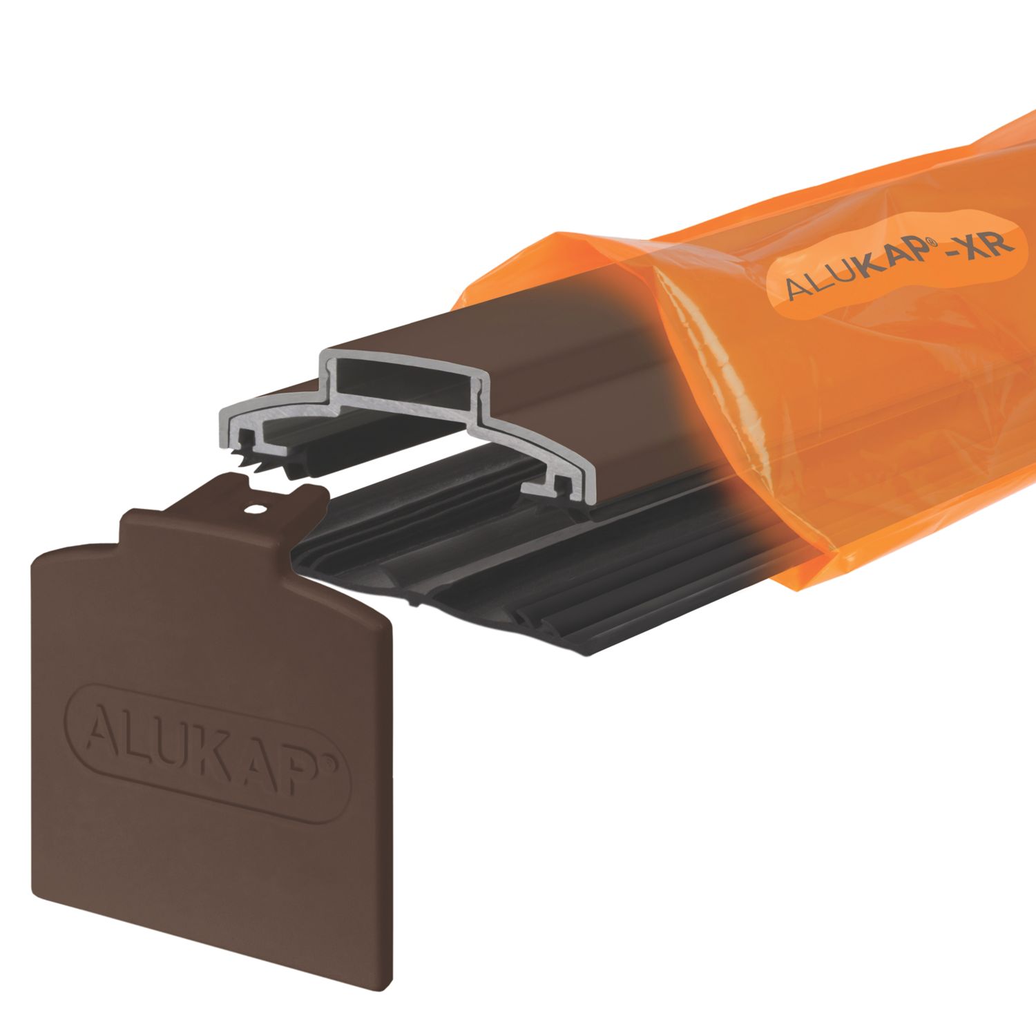 ALUKAP-XR Brown Glazing Bar with Gasket 3000mm x 60mm (398FH)