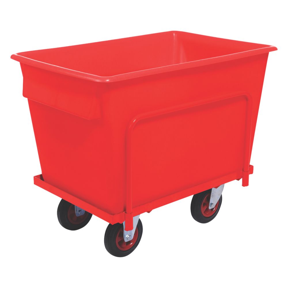 Mobile Container w/ Swivel Wheels Red 370Ltr Screwfix