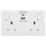 LAP  13A 2-Gang SP Switched Socket + 3A 30W 2-Outlet Type A & C USB Charger White