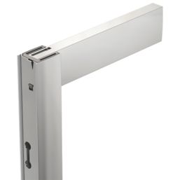 Triton Fast Fix Framed Rectangular Sliding Door with Side Panel   Chrome 1700mm x 760mm x 1900mm