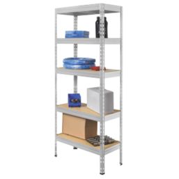 5-Tier Galvanised Steel Rivet Shelving Unit 750mm x 350mm x 1800mm