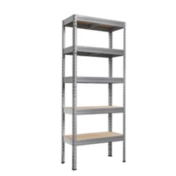 5-Tier Galvanised Steel Rivet Shelving Unit 750mm x 350mm x 1800mm