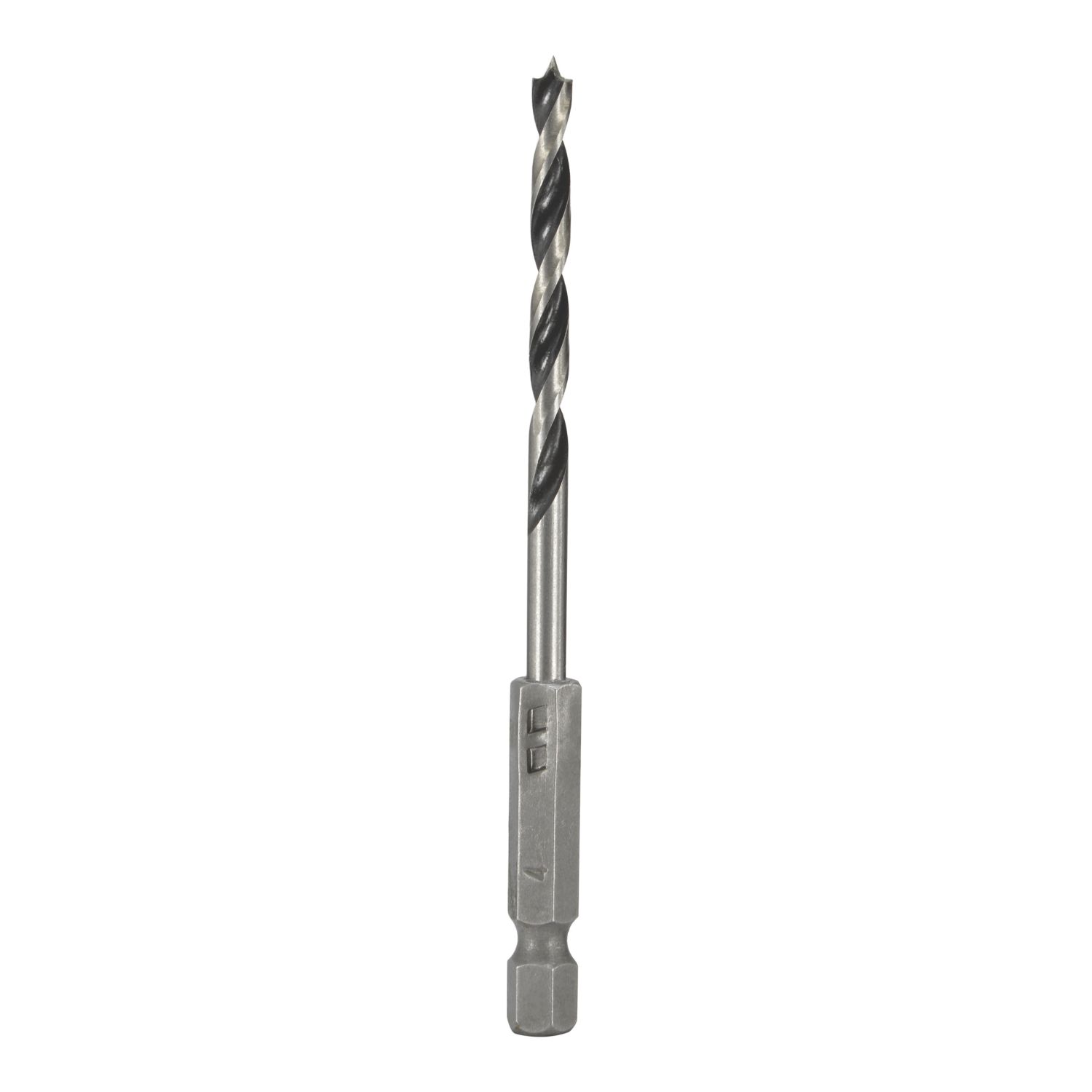 Titan Hex Shank Double-Flute Brad Point Wood Drill Bit 4mm x 95mm (398PR)