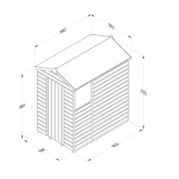 Forest Beckwood 4' x 6' (Nominal) Apex Shiplap Timber Shed with Assembly