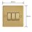 Varilight  10A 3-Gang 2-Way Light Switch  Polished Brass with Colour-Matched Inserts