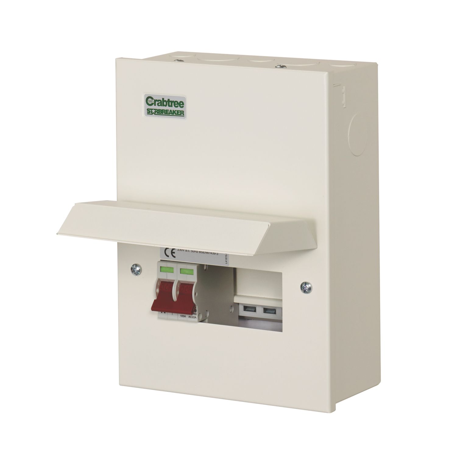 Crabtree Starbreaker 6-Module 4-Way Part-Populated Main Switch Consumer Unit (3990P)