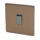 Varilight  10AX 1-Gang 2-Way Light Switch  Brushed Bronze