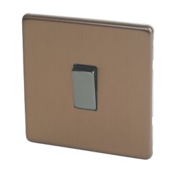 Varilight  10AX 1-Gang 2-Way Light Switch  Brushed Bronze