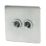 Crabtree Platinum 10AX 2-Gang 2-Way Toggle Switch  Satin Chrome