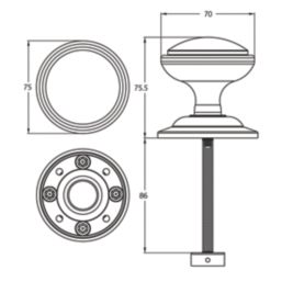Fab & Fix Decorative Round Door Knob Black 75mm