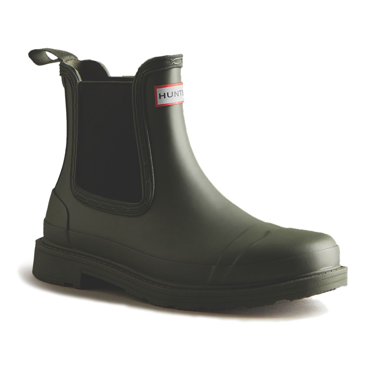 Hunter Commando Chelsea Size 4 Womens Green Waterproof Non Safety Dealer Boots (399EK)