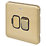 Schneider Electric Lisse Deco 13A Switched Fused Spur with LED Satin Brass with Black Inserts
