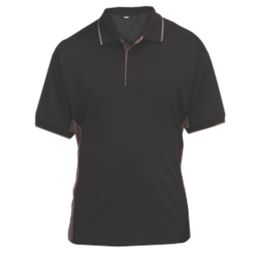 Site Barchan Moisture Wicking Polo Shirt Black Medium 44 1/2" Chest