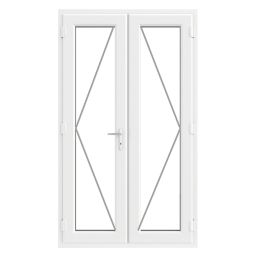 Crystal  White Triple-Glazed uPVC French Door Set 2055mm x 1190mm