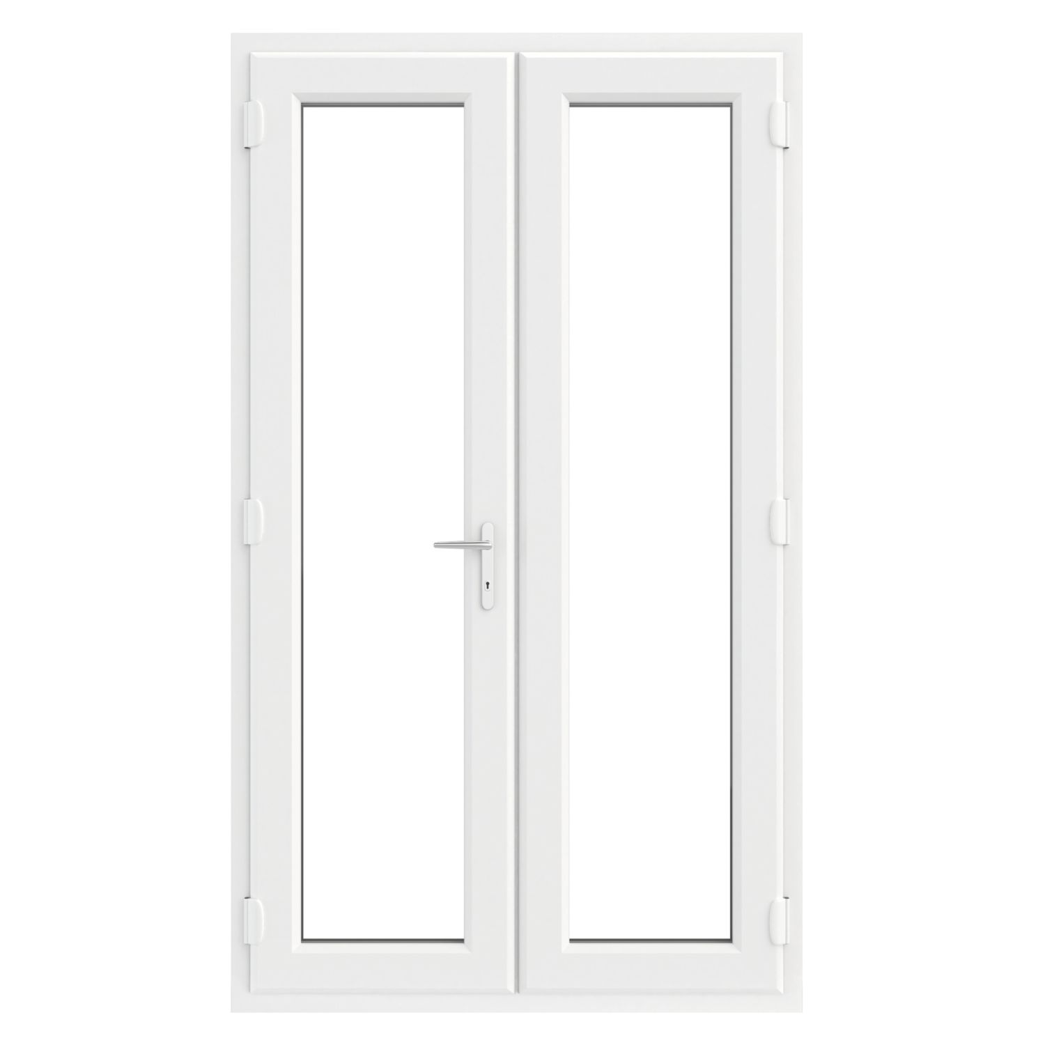 Crystal White Triple-Glazed uPVC French Door Set 2055mm x 1190mm (399JN)