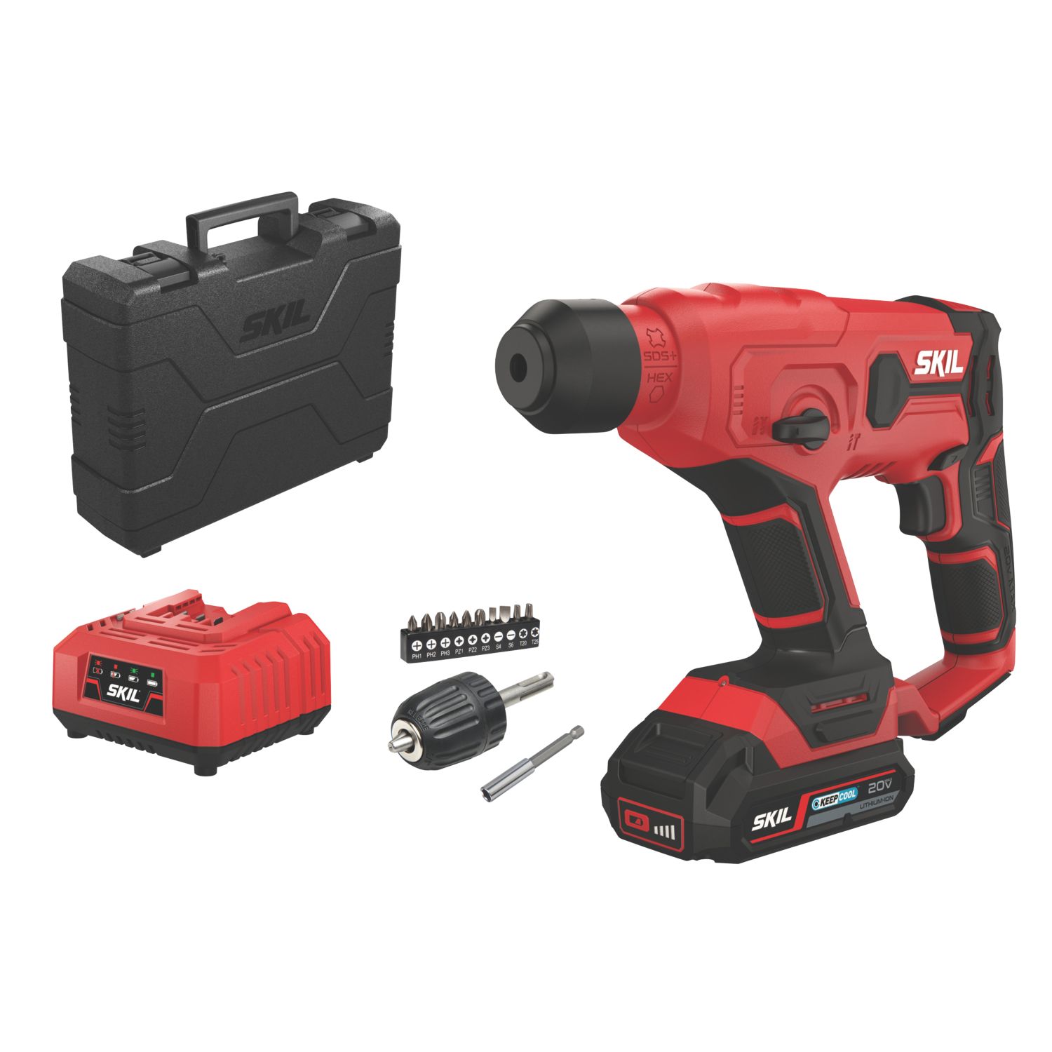 Skil RH1U3810GB 1.85kg 20V 1 x 2.0Ah Li-Ion PWRCORE 20 Cordless SDS Drill (399KG)