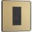 British General Evolve 1-Gang Master Telephone Socket Satin Brass with Black Inserts