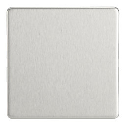 Contactum Lyric 1-Gang Blanking Plate Brushed Steel