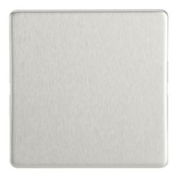 Contactum Lyric 1-Gang Blanking Plate Brushed Steel