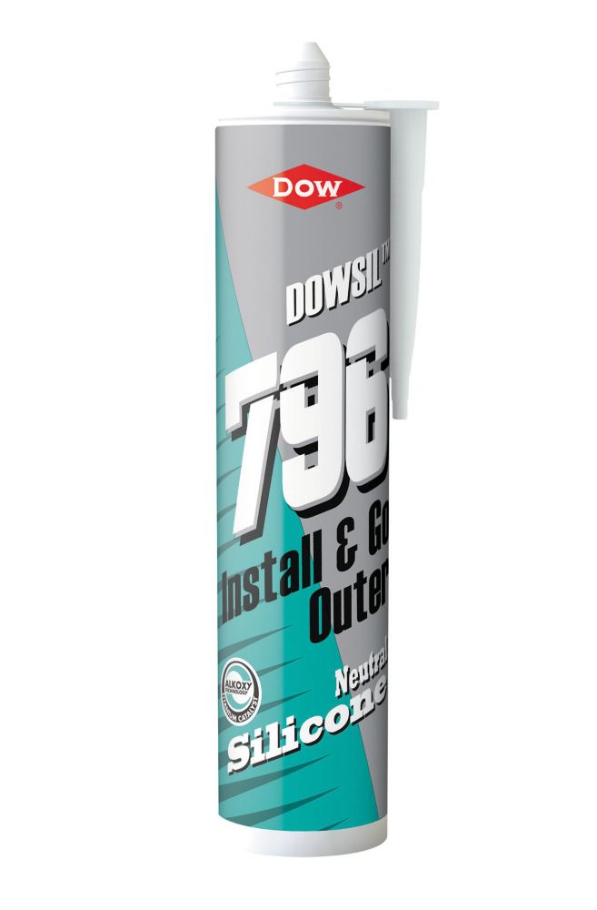 Dow 796 uPVC Silicone Sealant Brilliant White 310ml