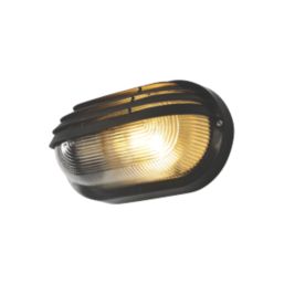 Zinc Eyelid Outdoor Oval Bulkhead Black