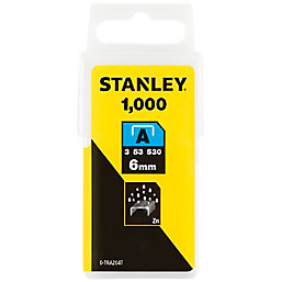 Stanley Light Duty Staples Bright 6mm x 10mm 1000 Pack
