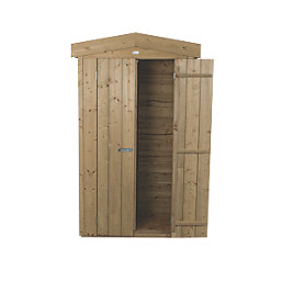 Forest  3' 6" x 1' 6" (Nominal) Apex Overlap Timber Garden Store