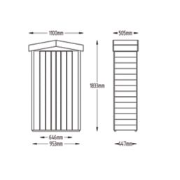 Forest  3' x 1' 6" (Nominal) Apex Overlap Timber Garden Store