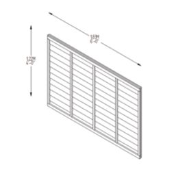 Forest Super Lap  Fence Panels Natural Timber 6' x 4' Pack of 3