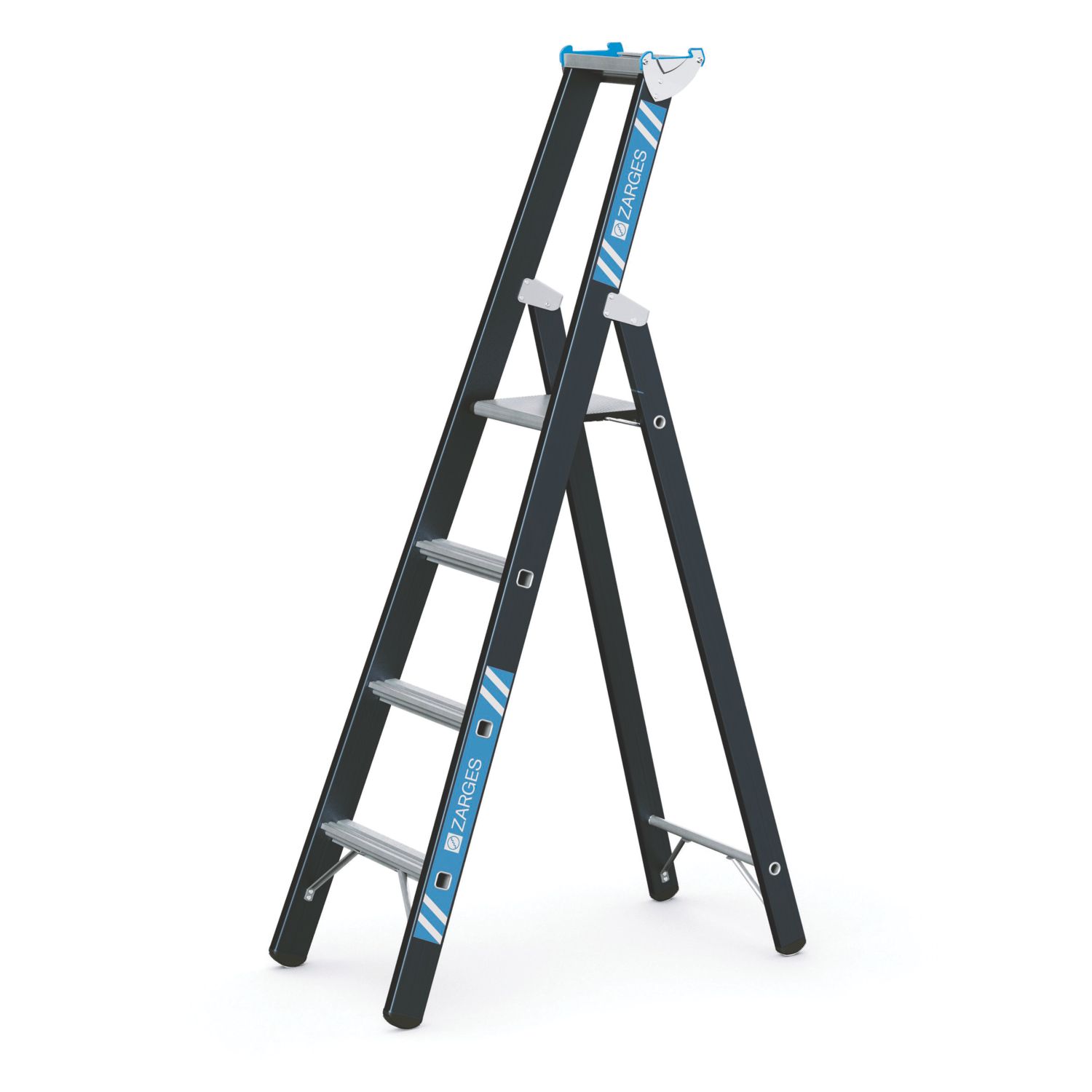 Zarges Aluminium 1.74m 4 Step Platform Step Ladder (400CP)