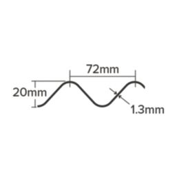 Radmat Building Materials  Corrugated PVC Roof Sheet Clear 2440mm x 1.3mm x 762mm 5 Pack