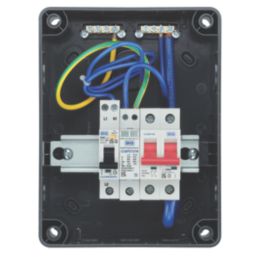 Sync Energy  IP66 Weatherproof Outdoor 5-Module 3-Way Part-Populated  EV Charger Consumer Unit with SPD