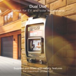 Sync Energy  IP66 Weatherproof Outdoor 5-Module 3-Way Part-Populated  EV Charger Consumer Unit with SPD