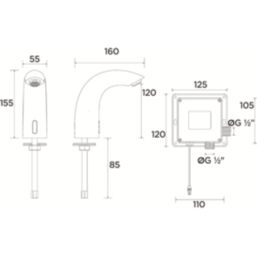 Bristan  Chrome-Plated  155mm Sensor Mono Basin Mixer Tap
