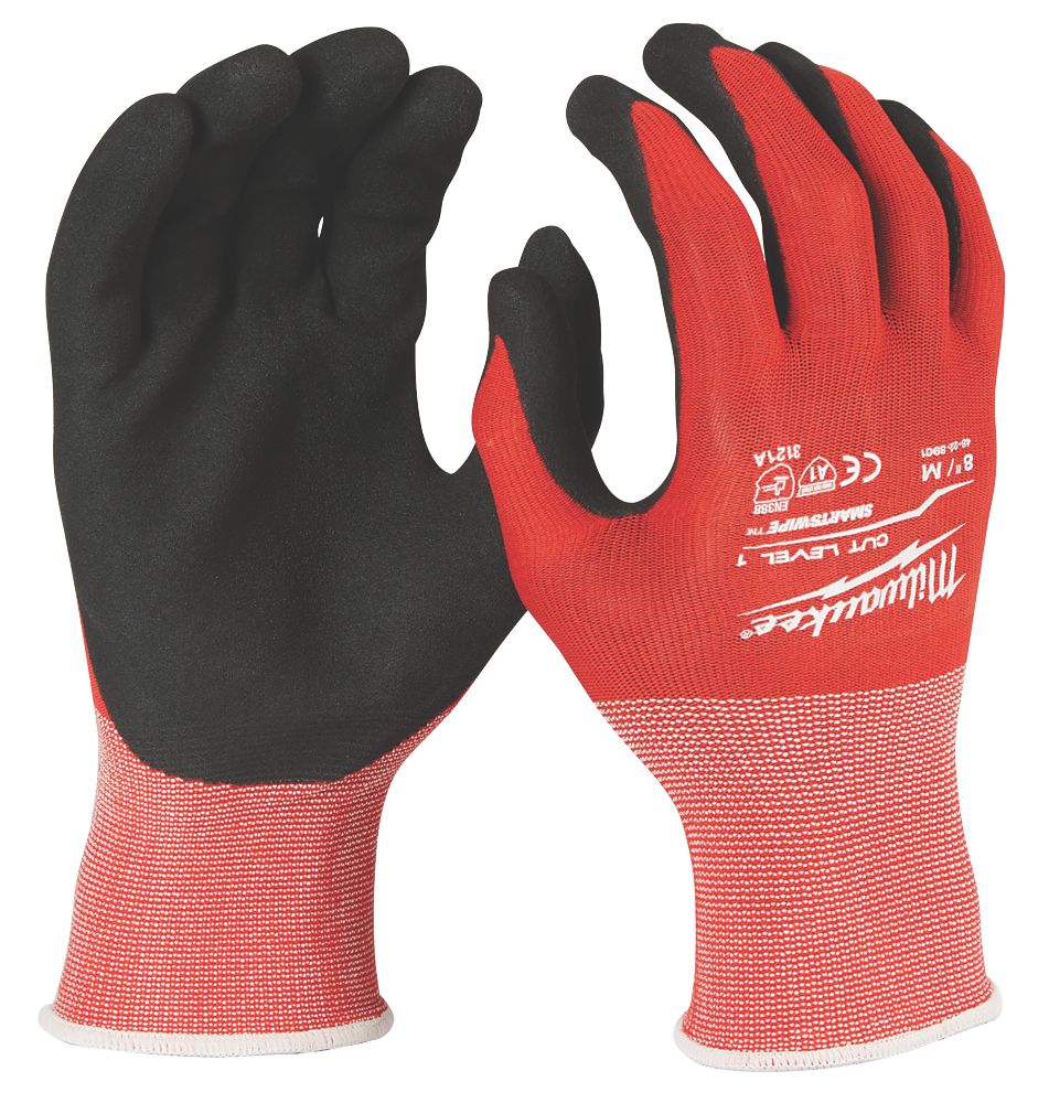 Milwaukee Cut Level 1/A Gloves Red Medium