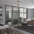 Spacepro Shaker 4-Door Sliding Wardrobe Door Kit Graphite Frame Mirror Panel 2370mm x 2260mm