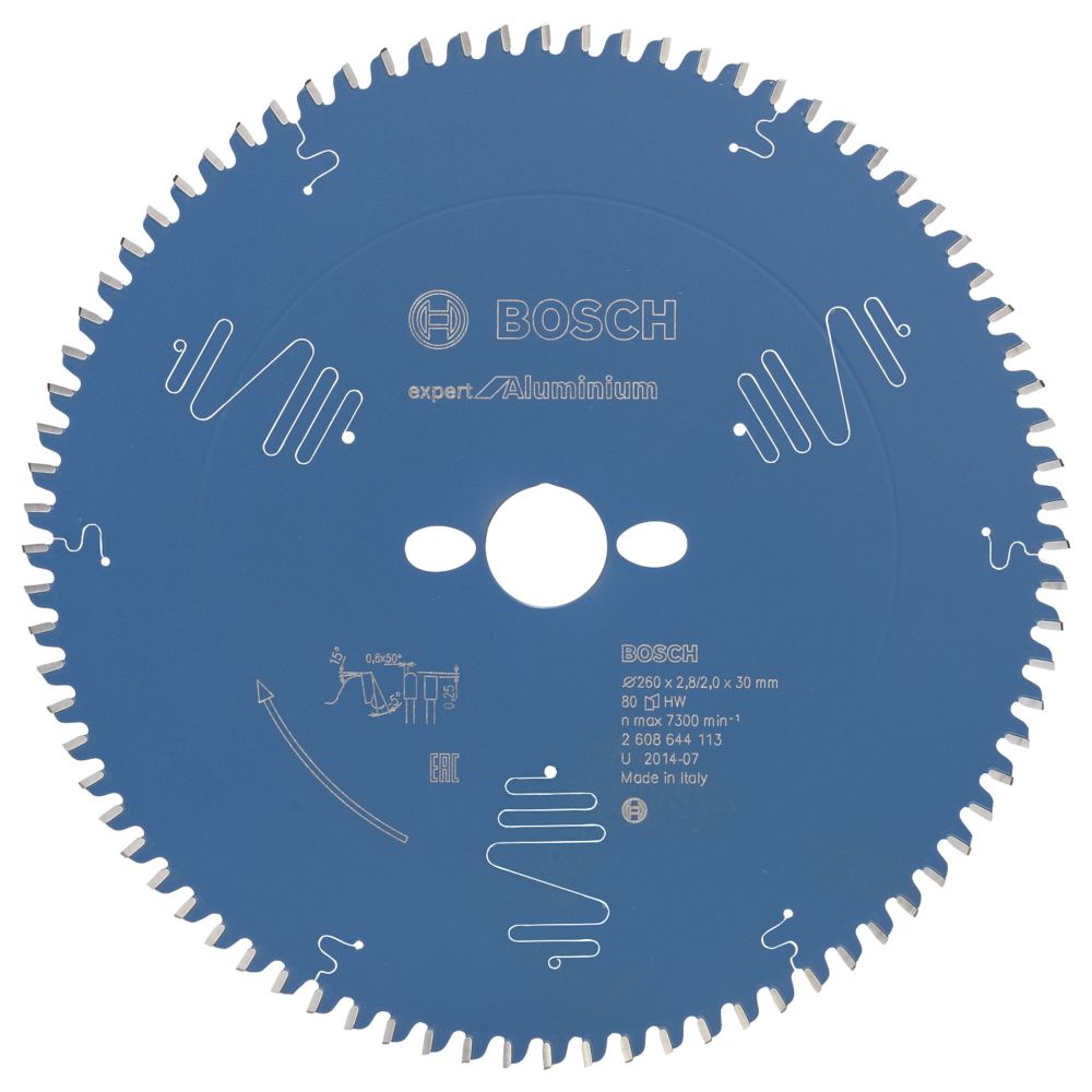 Bosch Expert Aluminium Circular Saw Blade 260mm x 30mm 80T Screwfix