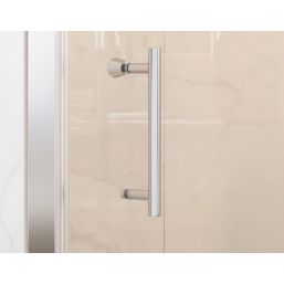 Framed Quadrant Shower Enclosure  Polished Silver Effect/Clear 900mm x 900mm x 1850mm